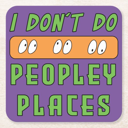 Ich mache keine Peopley Places Rechteckiger Pappuntersetzer (Vorderseite)