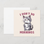 Ich mache keinen Morgen - Graue Katze mit Kaffee (Vorne/Hinten)