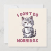 Ich mache keinen Morgen - Graue Katze mit Kaffee (Vorderseite)