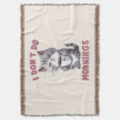 Ich mache keinen Morgen - Graue Katze mit Kaffee Decke (Vorderseite Vertikal)