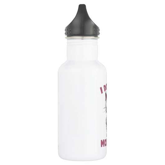 Ich mache keinen Morgen - Graue Katze mit Kaffee Edelstahlflasche (Links)