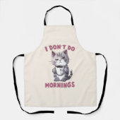 Ich mache keinen Morgen - Graue Katze mit Kaffee Schürze (Vorderseite)