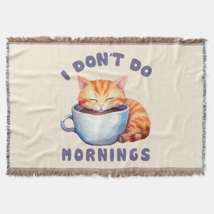 Ich mache keinen Morgen - Niedliche Orangenkatze m Decke