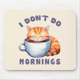 Ich mache keinen Morgen - Niedliche Orangenkatze m Mousepad