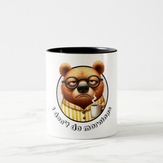 Ich mache keinen Morgenbär Zweifarbige Tasse (Mittel)
