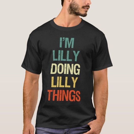 Ich mache Lilly Dinge Personalisiert mit V T-Shirt (Vorderseite)