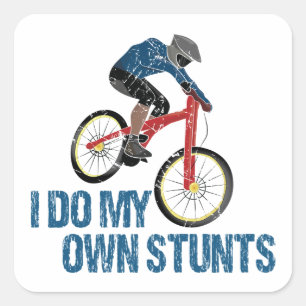 Ich mache mein eigenes Stunts Mountainbike Vintag Quadratischer Aufkleber