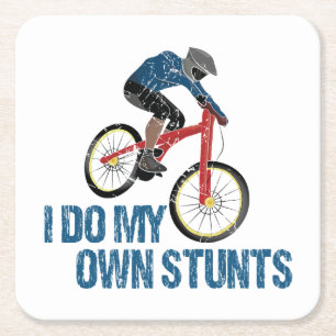 Ich mache mein eigenes Stunts Mountainbike Vintag Rechteckiger Pappuntersetzer