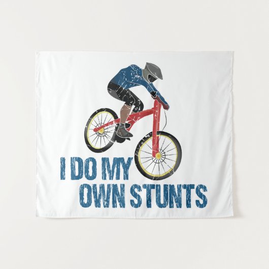 Ich mache mein eigenes Stunts Mountainbike Vintag Wandteppich (Vorderseite (Horizontal))