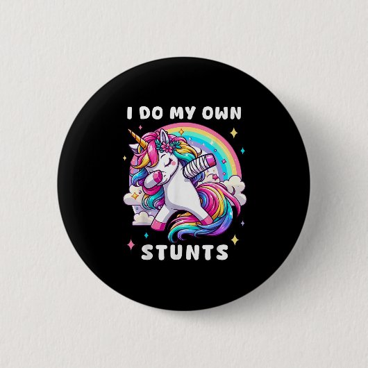 Ich mache meine eigenen Stunts gebrochene Armverle Button (Vorderseite)