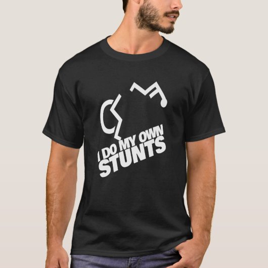 Ich mache meine eigenen Stunts lustige Handicap Ro T-Shirt (Vorderseite)