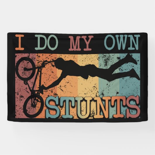 Ich mache meine eigenen Stunts - Mountainbike Banner (Horizontal)