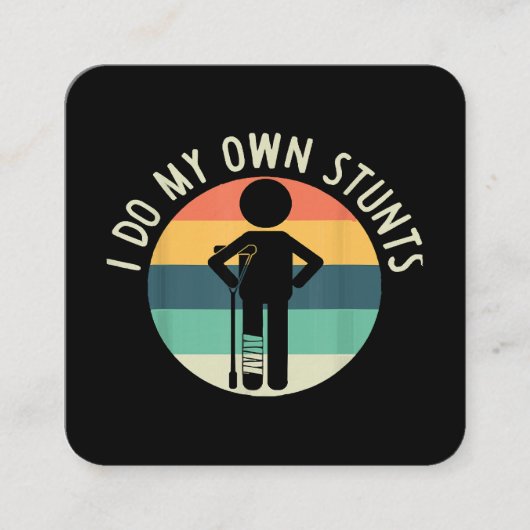 Ich mache meine eigenen Stunts Quadratische Visitenkarte (Vorderseite)
