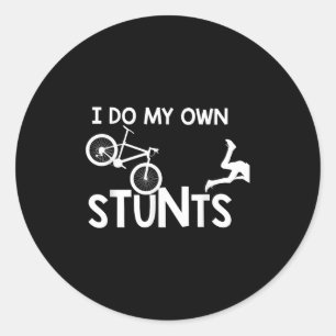 Ich Mache Meine Eigenen Stunts Shirt Lustiger Moun Runder Aufkleber