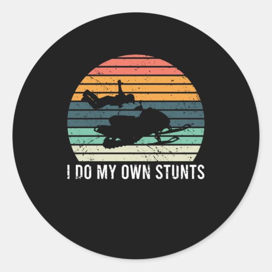 Ich mache meinen eigenen Schneemobil-Unfall verlet Runder Aufkleber (Vorderseite)