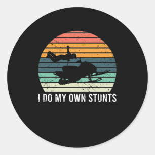 Ich mache meinen eigenen Schneemobil-Unfall verlet Runder Aufkleber