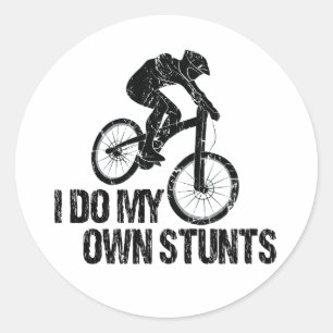Ich mache meinen eigenen Stunts-Abfahrts-Biken-Fun Runder Aufkleber