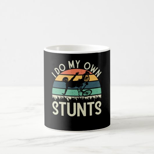 Ich mache meinen eigenen Stunts Retro Mountainbike Kaffeetasse (Mittel)