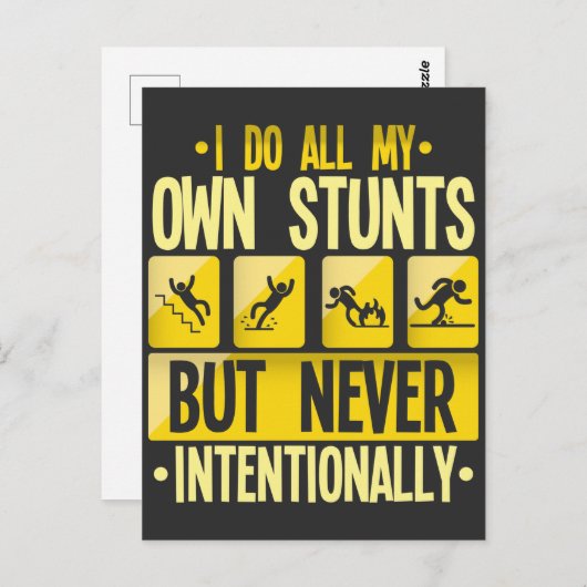 Ich mache meinen eigenen Stunts-Unfall, der Unfäll Postkarte (Vorne/Hinten)