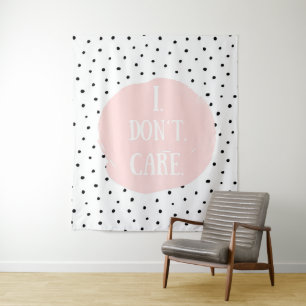 Ich mache mir keine Sorgen - Typografie Polka Dot Wandteppich