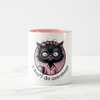 Ich mache morgens keine schwarze Katze Zweifarbige Tasse