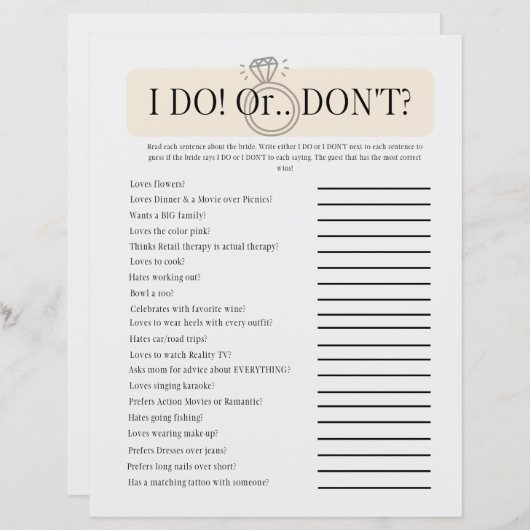 Ich mache oder nicht bridal aufregendes Duschspiel (Vorne/Hinten)