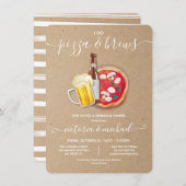 Ich mache Pizza & Brews Probe Dinner Einladung (Vorne/Hinten)