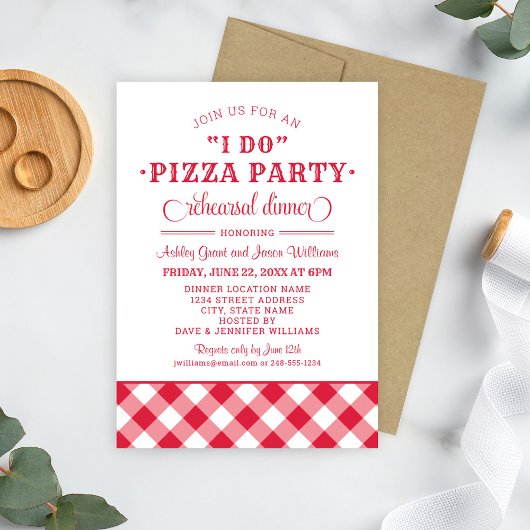 Ich mache Pizza Party Red Wedding Probe Dinner Einladung