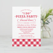 Ich mache Pizza Party Red Wedding Probe Dinner Einladung (Stehend Vorderseite)