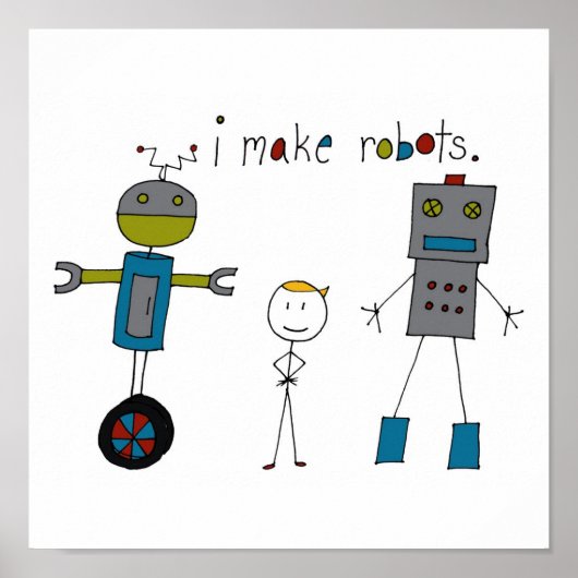 Ich mache Roboter (Junge) Poster (Vorne)
