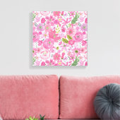 Ich mache rosa, florales Muster Leinwanddruck (Insitu (Wohnzimmer))