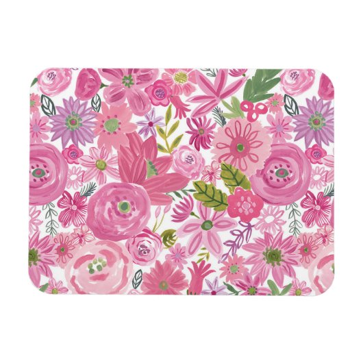 Ich mache rosa, florales Muster Magnet (Horizontal)