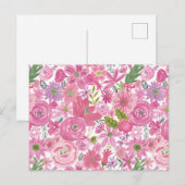 Ich mache rosa, florales Muster Postkarte (Vorne/Hinten)