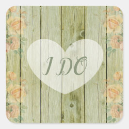 Ich mache Rustikale Rose Blumenkleber Quadratischer Aufkleber