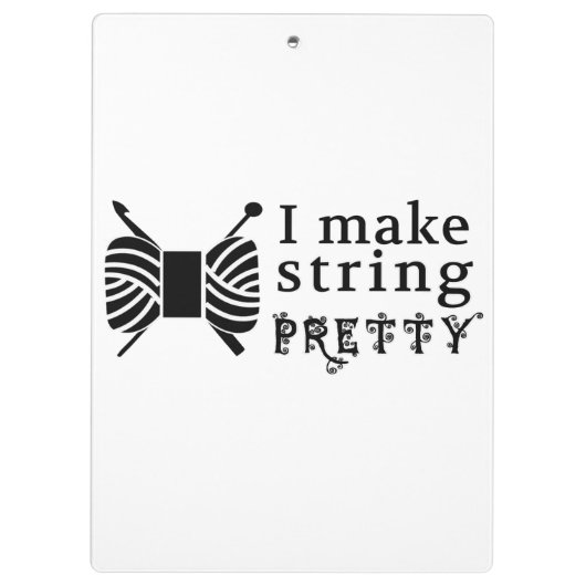 Ich mache String Hübsch - Handwerk und Garn Klemmbrett (Rückseite)