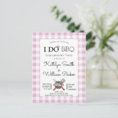 Ich mache Verlobung Niedlich Rosa Karierte GRILLEN Postkarte (Stehend Vorderseite)