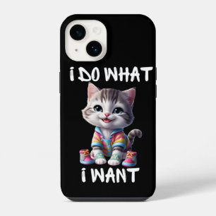 Ich mache, was ich brauche Süße Katzen iPhone Hüll 14 Hülle