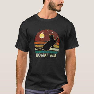 Ich mache, was ich Cat Vintag Kitten Black Cat Ret T-Shirt