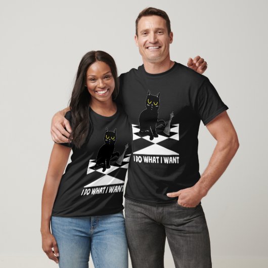 Ich mache, was ich Katzenschach Gewollt habe Schac T-Shirt (Unisex)