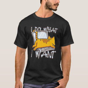 Ich mache, was ich lustige Katze auf dem Notebook  T-Shirt