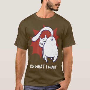 Ich mache, was ich Meow Kitty Black Cat Funny Meow T-Shirt