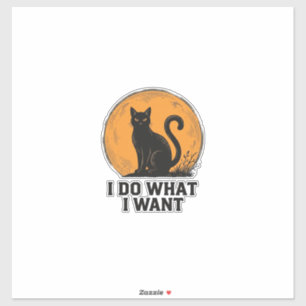 Ich mache was ich will Black Cat Vintage-Shirt Des Aufkleber