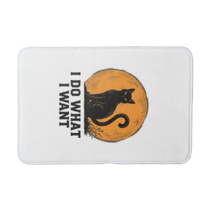 Ich mache was ich will Black Cat Vintage-Shirt-Des Badematte