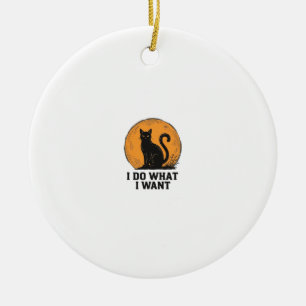 Ich mache was ich will Black Cat Vintage-Shirt Des Keramik Ornament