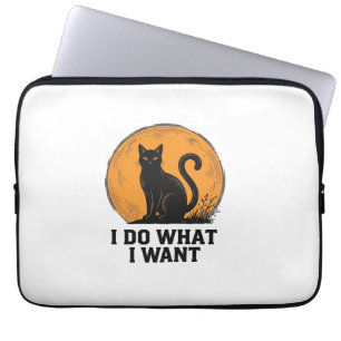 Ich mache was ich will Black Cat Vintage-Shirt-Des Laptopschutzhülle