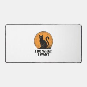 Ich mache was ich will Black Cat Vintage-Shirt-Des Schreibtischunterlage