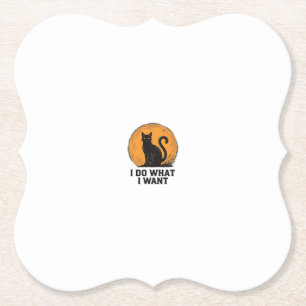 Ich mache was ich will Black Cat Vintage-Shirt Des Untersetzer