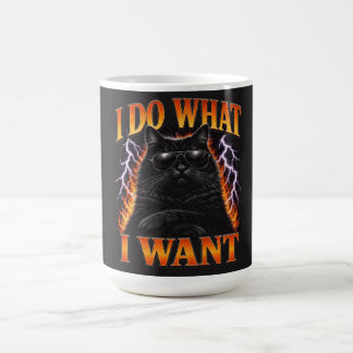 Ich mache was ich will Coole schwarze Katze Rebell Kaffeetasse
