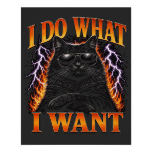 Ich mache was ich will Coole schwarze Katze Rebell Poster