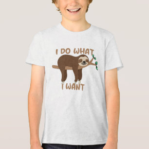 Ich mache was ich will Faultier-Shirt - Lustiges T Tri-Blend Shirt